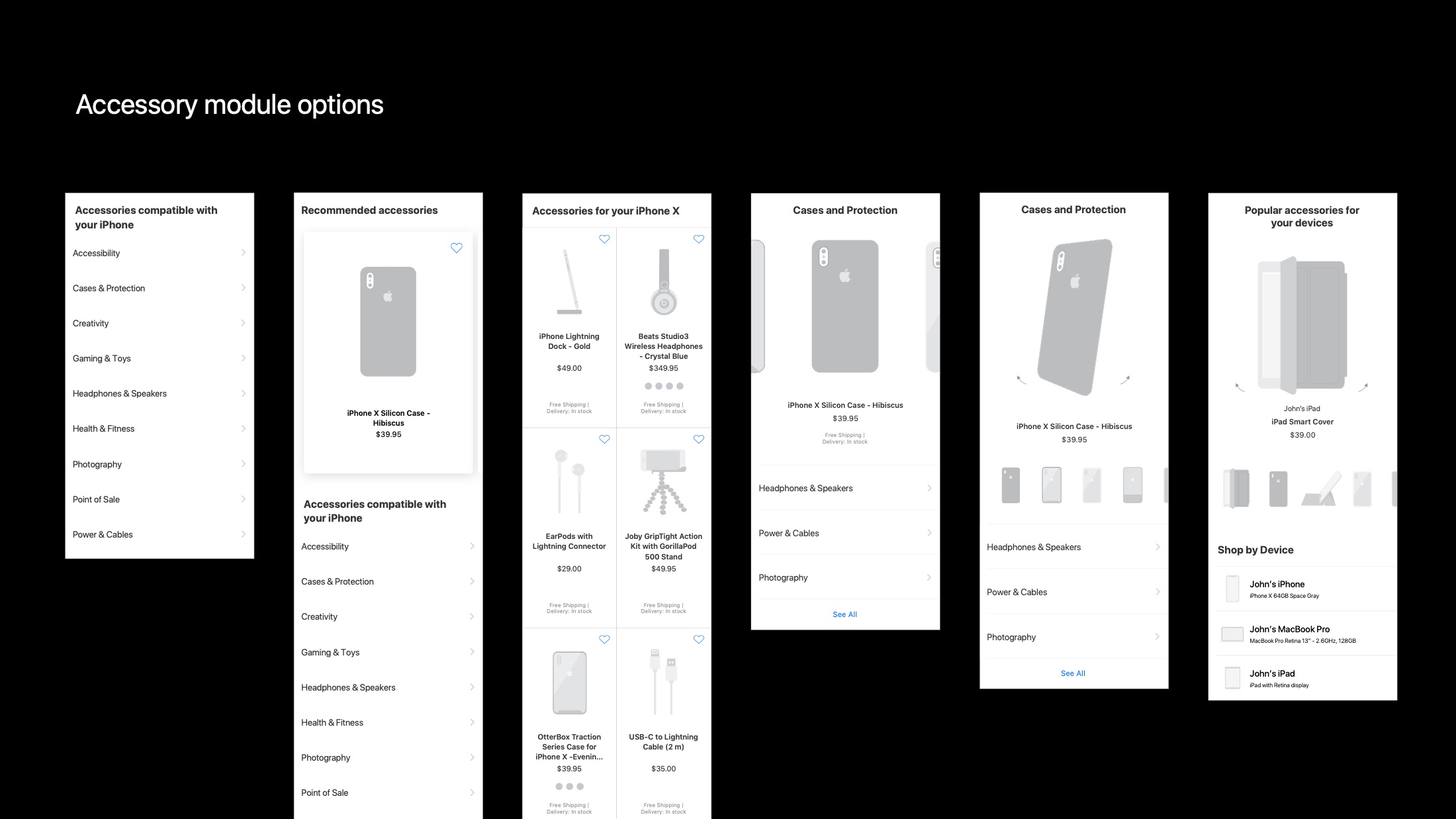 Accessory module options explored